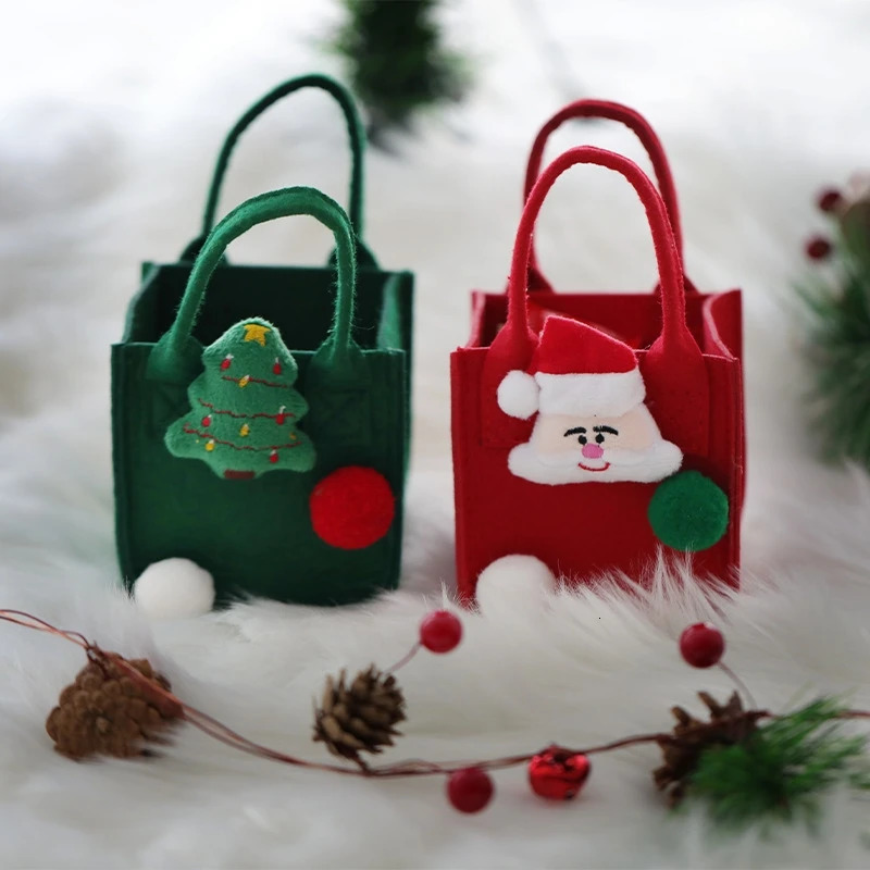 Christmas gift bag Christmas Eve portable bag Christmas fruit candy decoration felt bag 241107