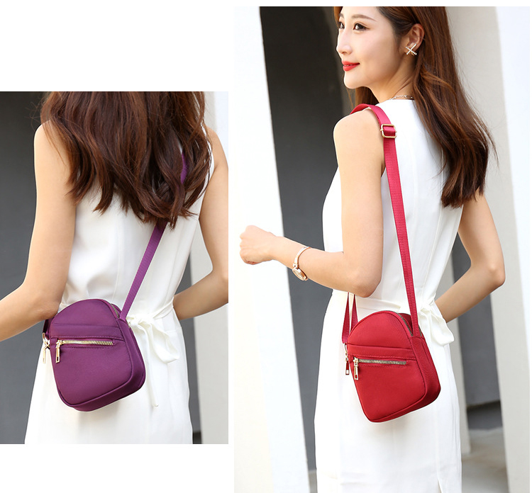 Mini Canvas Crossbody Bag Purse Clutch Ladies Nylon Zipper Mobile Phone Bag Fashion Handbag Women Casual Small Shoulder Bag