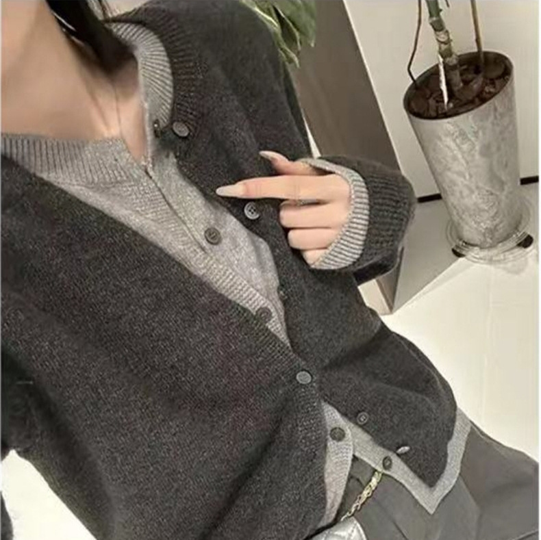 Danjeaner Korean Style Single Breasted Cardigans Womens Sweaters Winter V-Neck Long Sleeve Fashionable Printed Knitwear Y200930