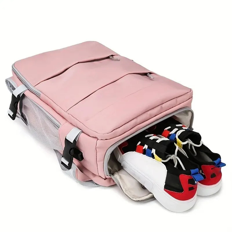 Womens large capacity travel multifunctional backpack with shoe storage compartment multi-layer dry wet separation waterproof 241106ww12
