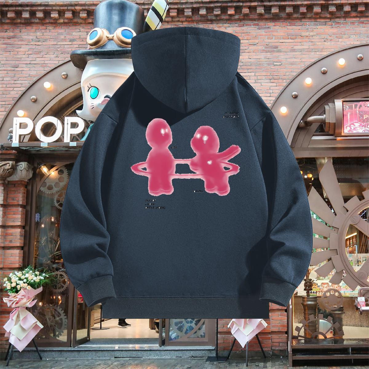 Wholesale Hoodie For Man Breathable Drawstring Warm Mens Hoodie Custom Printing Tops Pullover Hoodie Autumn Winter Velvet Thick
