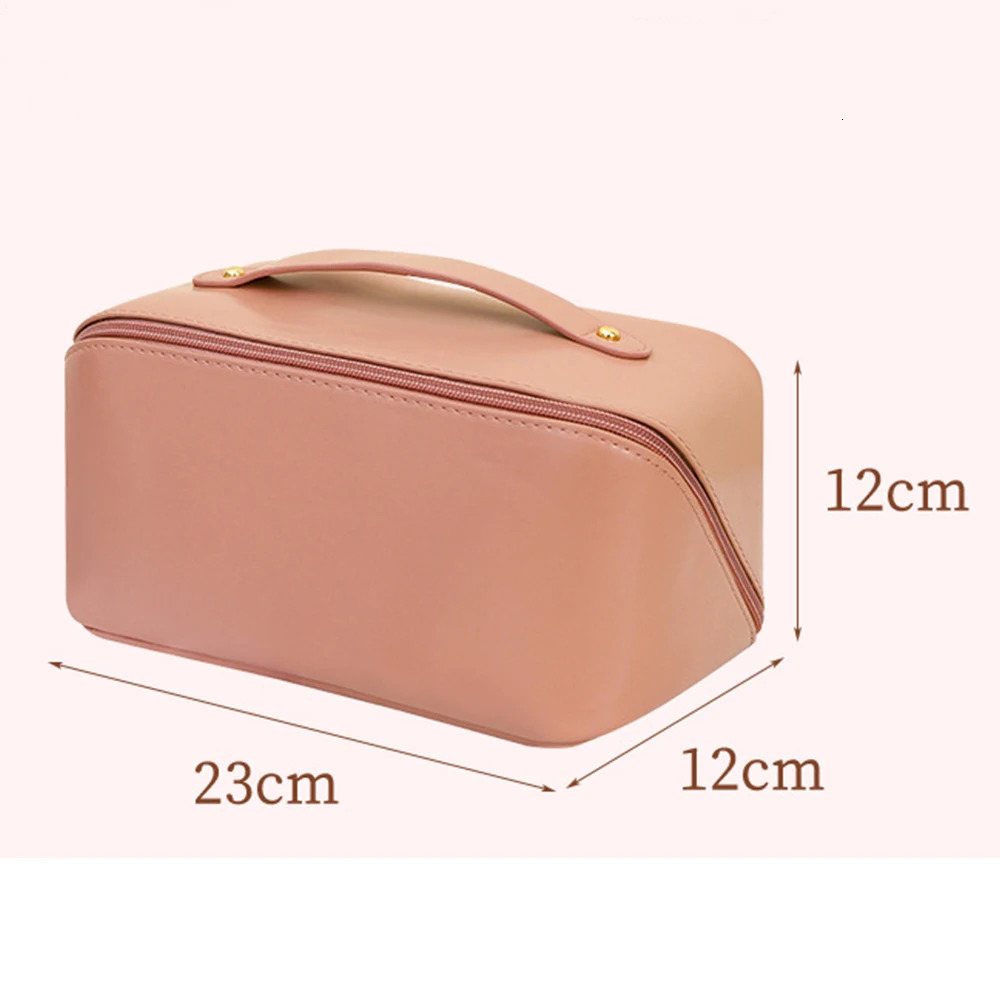 Embroidered Organ PU Leather Cosmetic Product Storage Bag Personalized Name Large Capacity Partition Storage Cosmetic Bag 241106