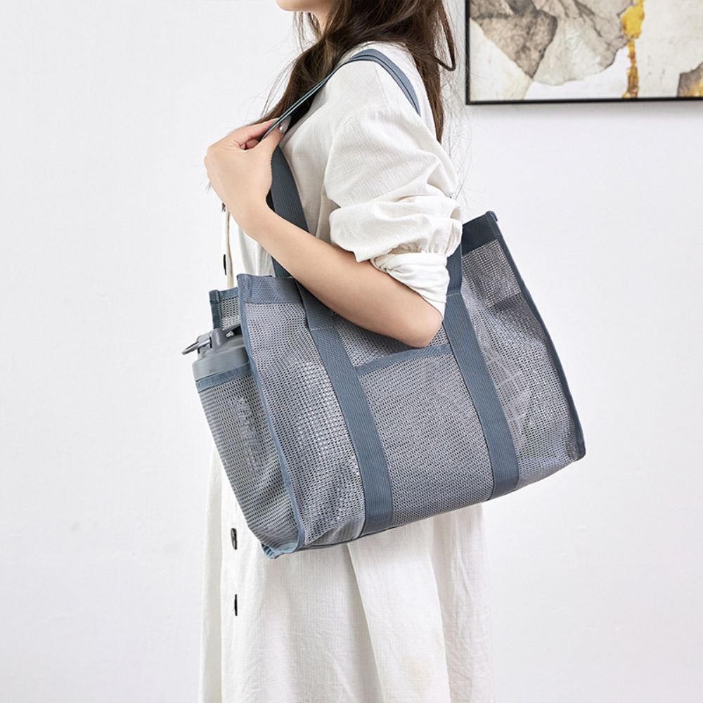 Bag Mesh Beach With Wet/Dry Compartments - Hot Large Capacity Handbag For Swimming & Travel - &