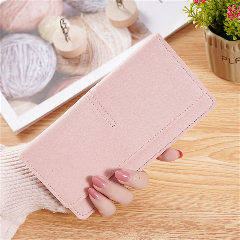 Thin Multi-Card Coin Pouch Ladies PU Long Section Multifunctional Wallet Simple Clutch Bag Multi Card Position Coin Purse
