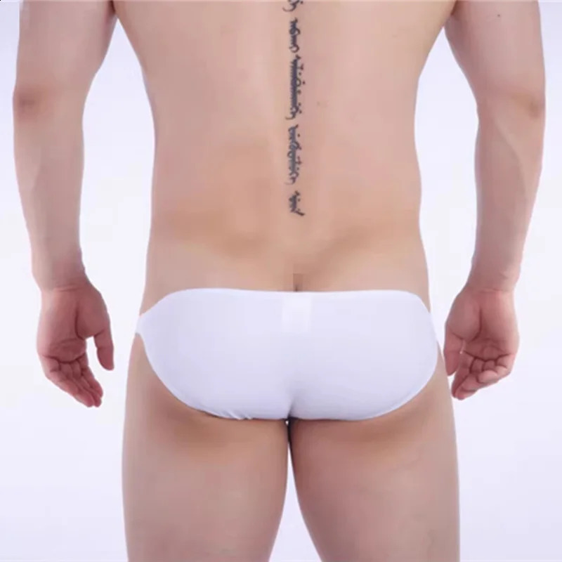Sexy Mens Swim Thong Half Back Brazilian Bikini Briefs Ultra Low Waist Mini Slips Swimwear Beach Shorts Swimming Trunks Swimsuit 240407
