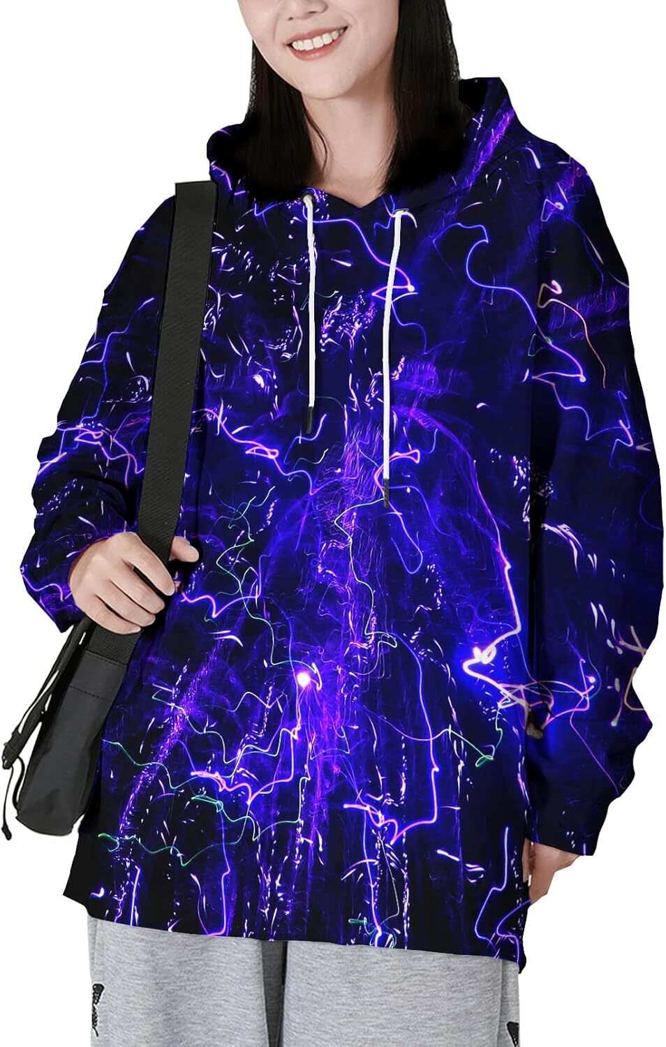 Hoodie for Mens Womens Men Women 3D Hooded Hoodies Fashion Long Sleeve Pullover Hooded Sweatshirt Top with Pocket Graphic Blue Starry Sky