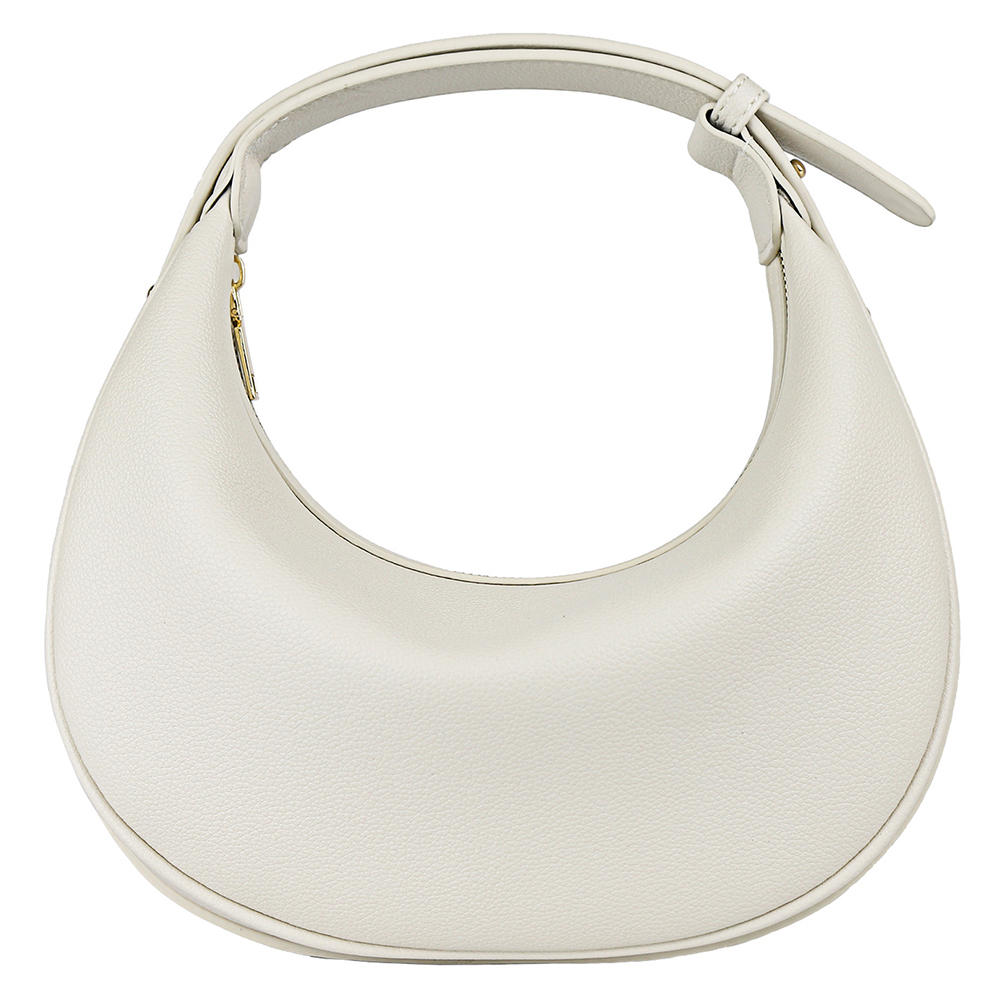 Crescent Shoulder Bag with Adjustable Strap Clutch Handbag Solid Color Trendy Crossbody Bag with Zipper Closure for Women