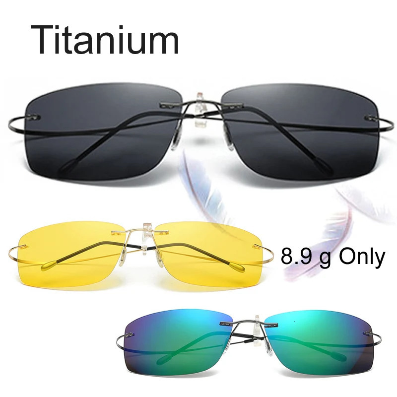 8.9g pure frameless high-definition night vision goggles polarized sunglasses memory mirror fishing sunglasses Oculos Gafas De Sol 241106
