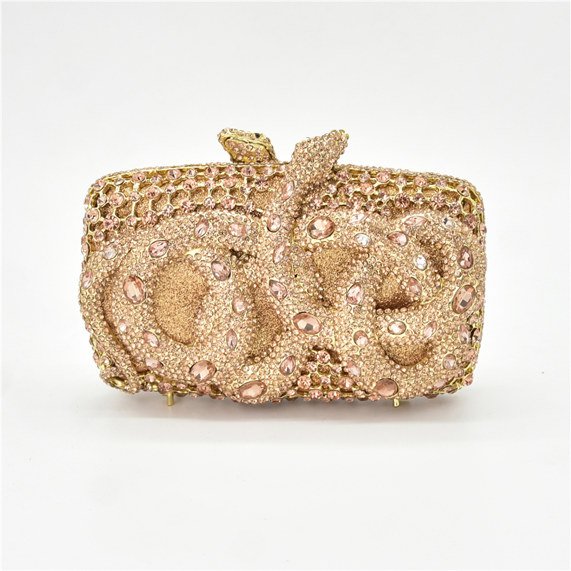 New Italian Crystal Clutch for Women with Diamonds Luxury Women's Party Handbag Design Square Clutch