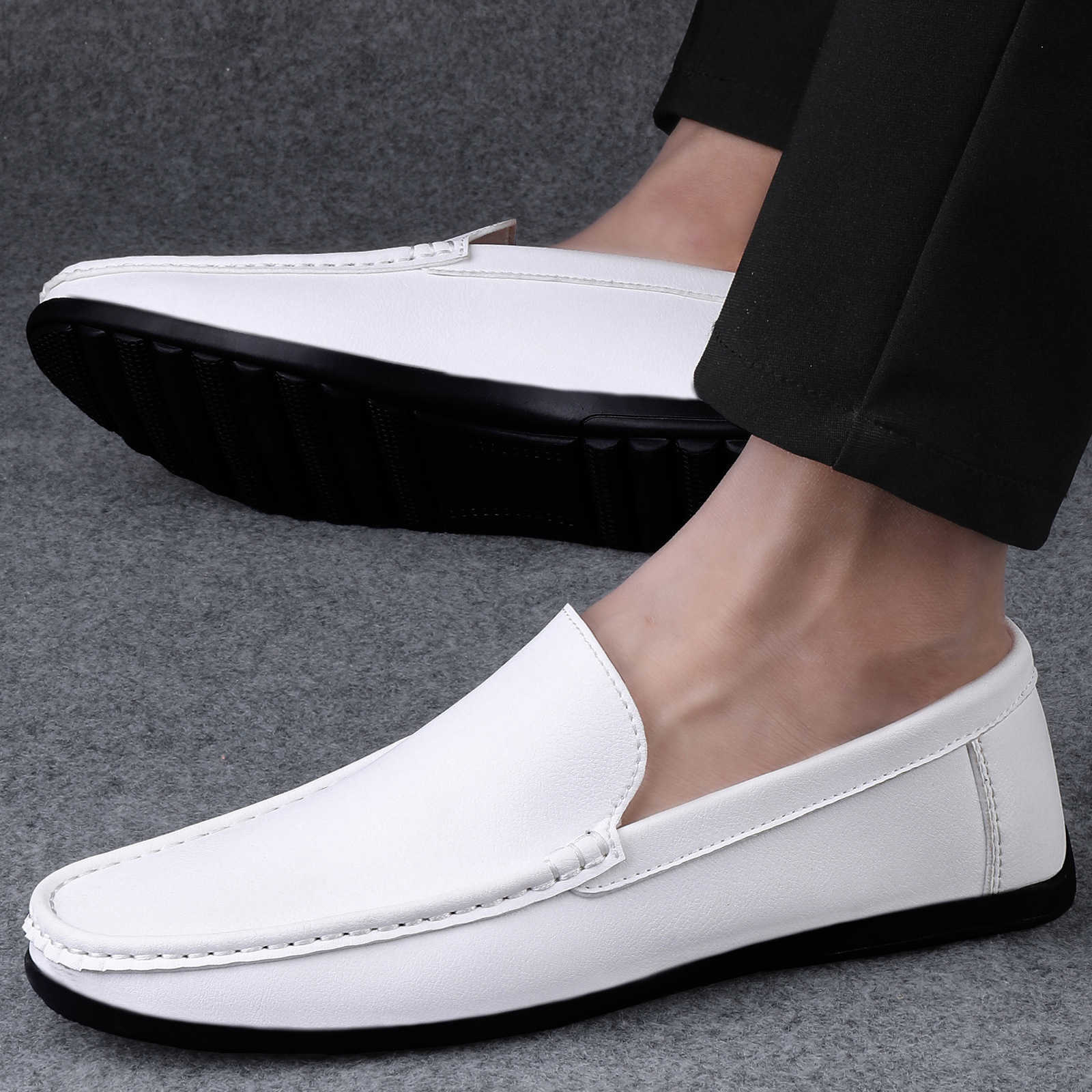 CMM Bean Shoes Mens Summer Mens Casual Lazy Shoes Low Top Soft Sole White Trendy Mens Shoes
