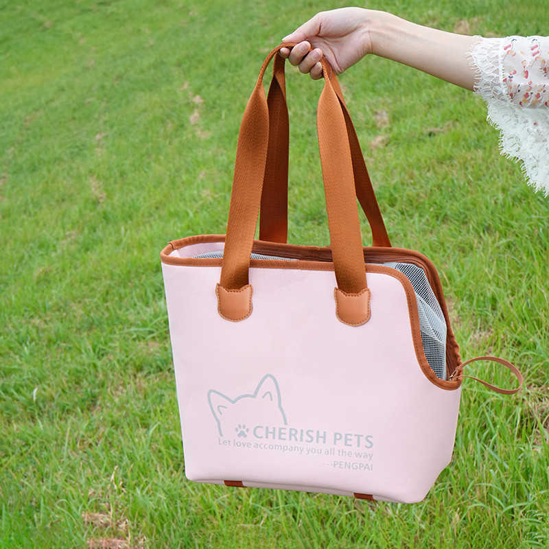 pet portable travel shoulder bag with large space, reflective breathable nylon at night, pet supplies cats and dogs 241115