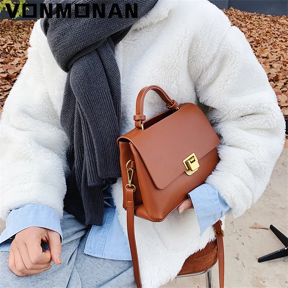 Vintage Tote Bag 2024 Winter New Quality PU Leather Women's Designer Handbag Purses Luxury Designer Mini Shoulder Messenger Bag