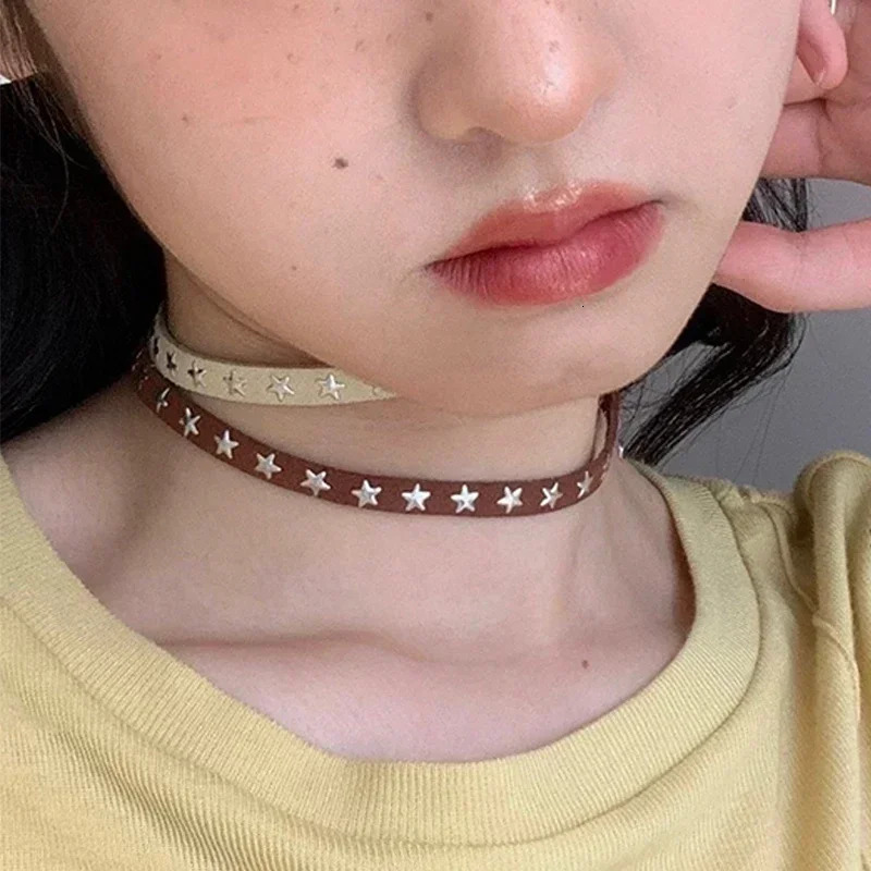 Punk aesthetic star necklace Grunge accessories Gothic necklace for women Korean fashion jewelry retro necklace 241107