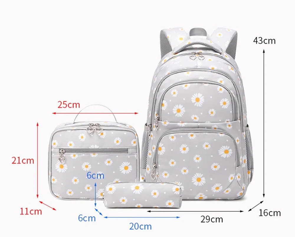 Primary School Bag Backpack for Kids Backpacks for School Teenagers Girls School Bags for Girls Orthopedic Backpack Set 3