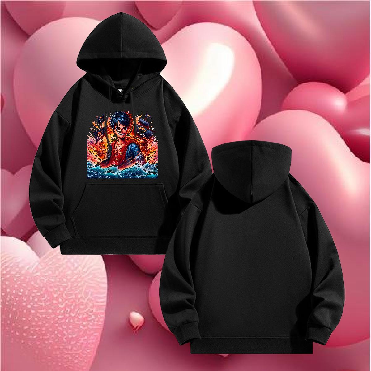 2024 DIY Hoodie For Man Anime Printing Street Brand Hoodie for Man Woman Hooded Collar Breathable Cartoon Print Top Hoody 350g Cotton