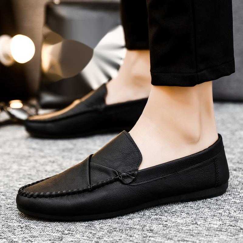 CMM Summer Mens Loafers Mens Leather Shoes Casual Trend Korean Version British Shoes New Summer Soft Soled Lazy Shoes