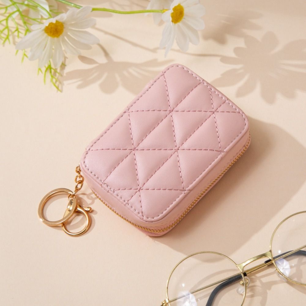 Bag Case For Travel Keychain Lipstick Bag Bag Decor Portable Lip Gloss Bag PU Leather Fashion Cosmetic Bag Women