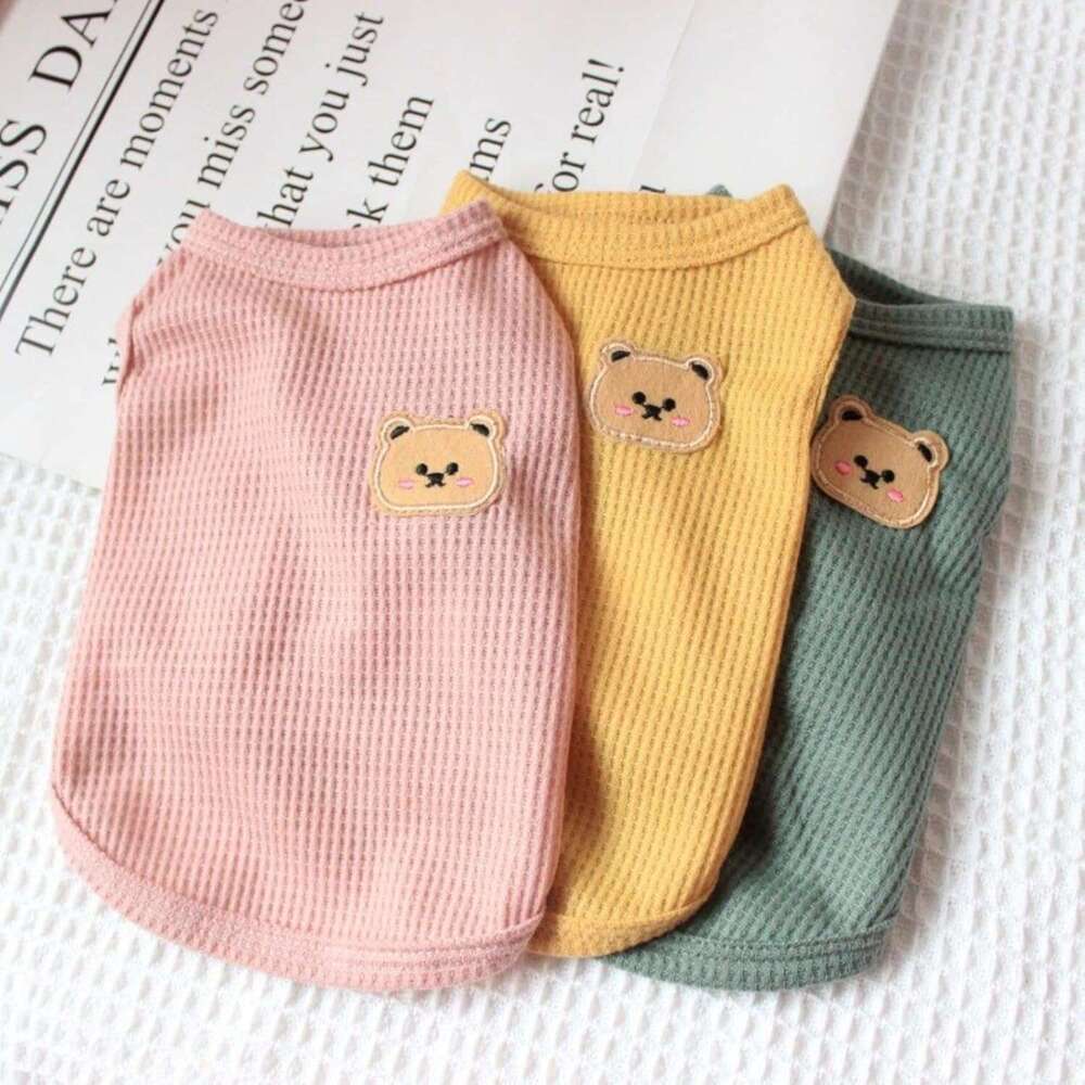 Cotton Summer Lightweight Pet T-Shirts Soft Breathable Stretchy Cats Dogs Tee Shirt Sleeveless Vest Apparel for Medium Small Dog Clothes