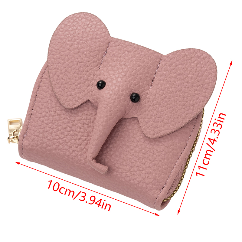 Business Card Holder Female Cow Leather Credit Card Wallet Elephant Pattern Zipper Change Small Bag Women Bank Credit Card Case