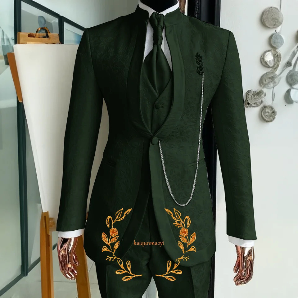 Jacquard elegant mens 3-piece jacket pants vest formal party groom tailcoat wedding mens XS-5XL jacket 241106