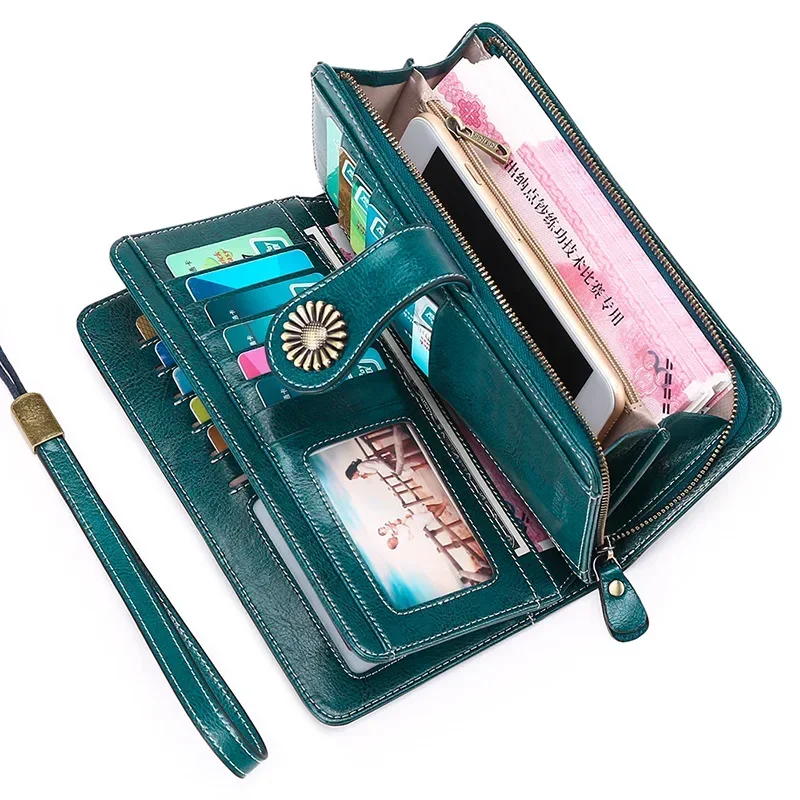 Fashion Wallets Women Long Genuine Leather wallet Top Quality Card Holder Classic Female Purse Zipper Brand Wallet For Women