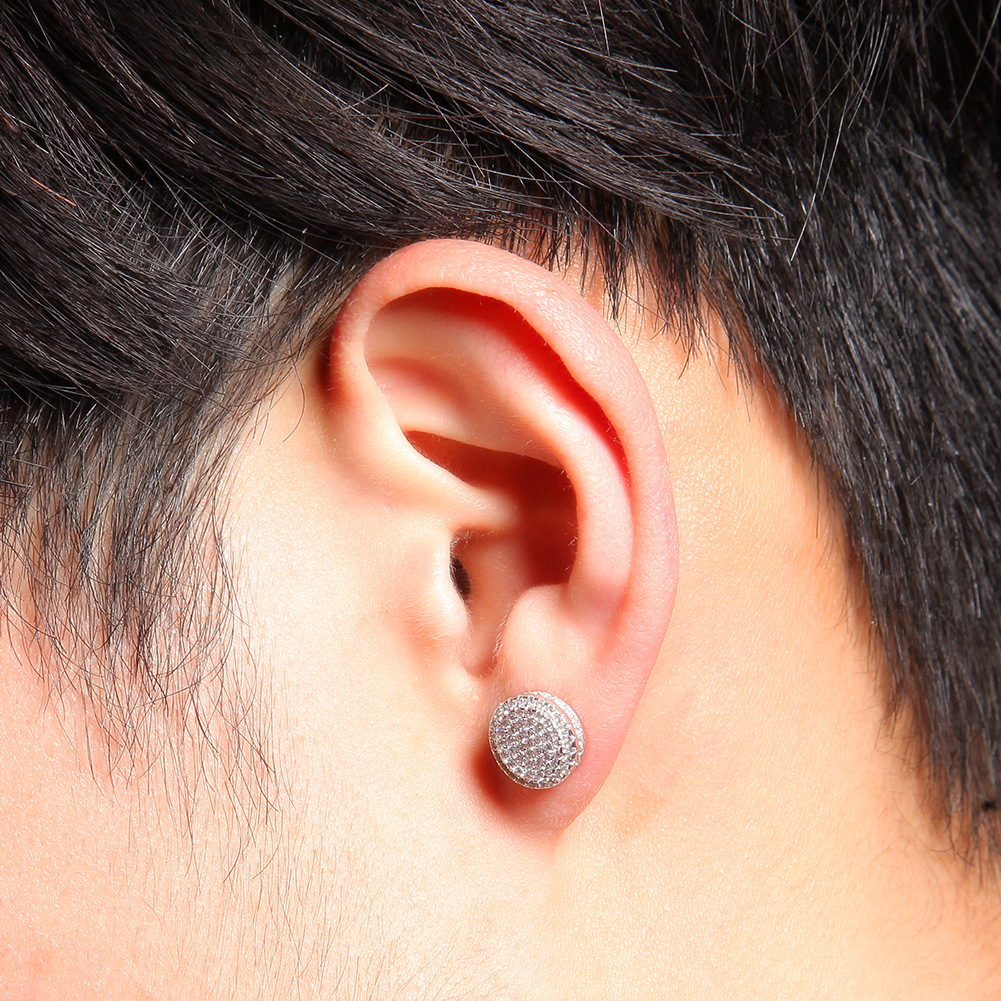 Double Layer Hip Hop Screwback Studs with AAA Zircons - 18k Gold Plated S925 Sterling Silver Earrings