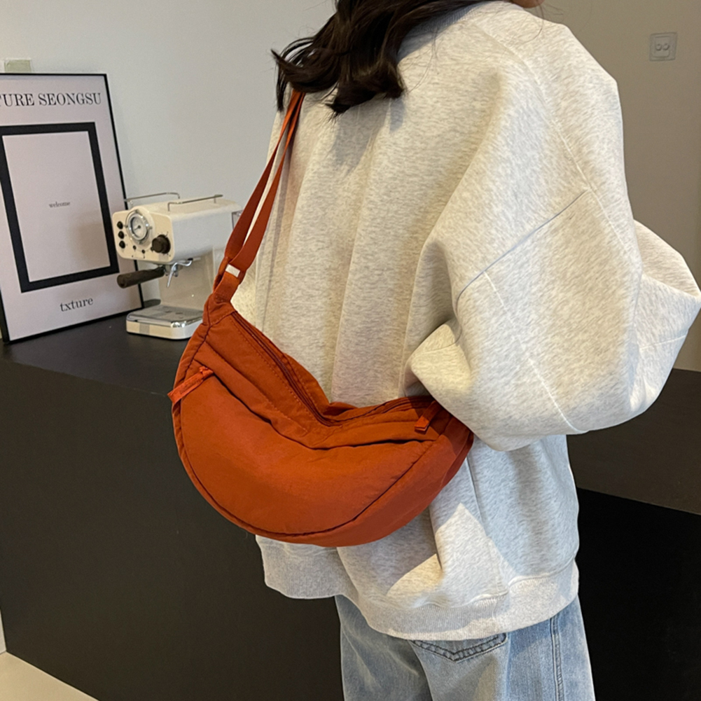 Women Dumpling Crososbody Bag Fashion Crescent Bag Large Capacity Bag Shopping Bag for Daily Office Use Solid Color Handbag