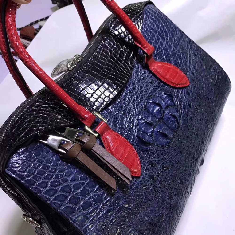 100% genuine crocodile leather skin women handbag cross body bag, alligator skin women shouder bag white color Himalayai white
