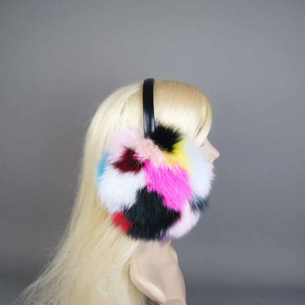 Winter Cool True Fox Fur Eartips Plush Anti Noise Eartips for Girls Accessories Women Warm Earphones Warmer 241107