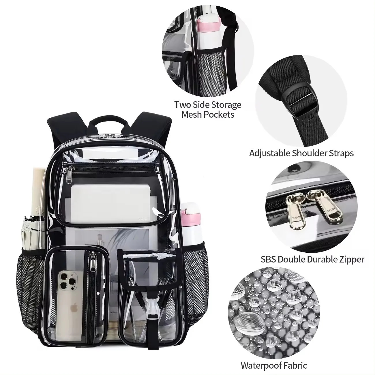 AOK TPU transparent jelly bag suitable for middle school student backpacks school backpacks and school childrens backpacks 241106