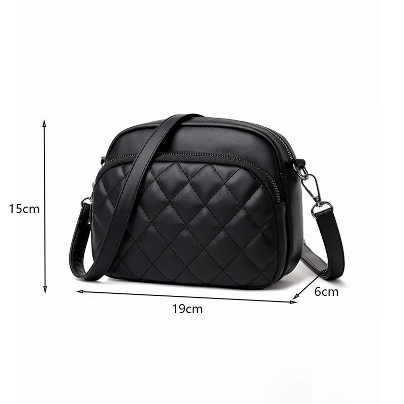 Diamond Lattice Women's Shoulder Bag Leather Female Crossbody Bags Luxury Handbags Organizer and Purses Shopping Cell Phone