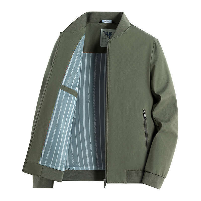 Jsnljs401 Men's Spring And Autumn Thin Coat Lapel Casual Jacket Solid Color Men's Wear