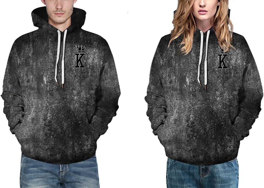 Hoodie for Mens Womens Mens Hoodie 3D Printed Pullover Hooded Sweatshirt Cool Outfits With Pockets Graphic Trendy black pattern