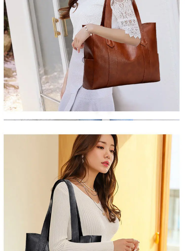 Fashion Simple Shoulder Handbag 2024 New Korean Large Capacity Tote Bag Leisure Hundred Shoulder Bag Wholesale
