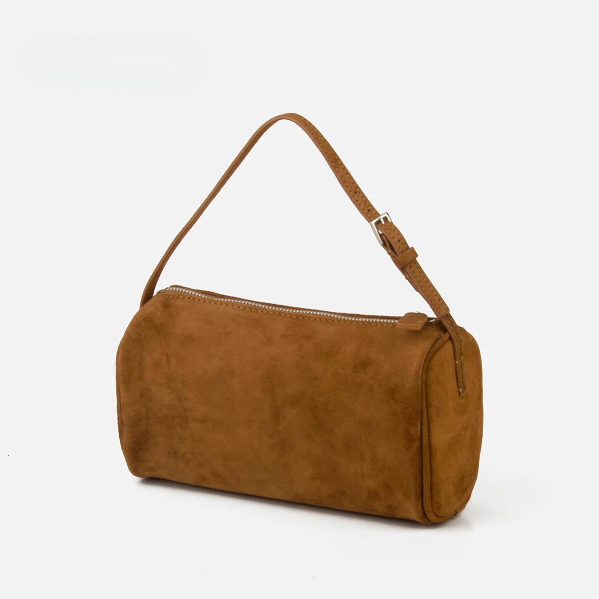 Donna-In First Layer Cowhide Mini Suede Handbag Real Leather Square Pen Container Bag For Women Adjustable Slim Strap Top layer cow suede leather