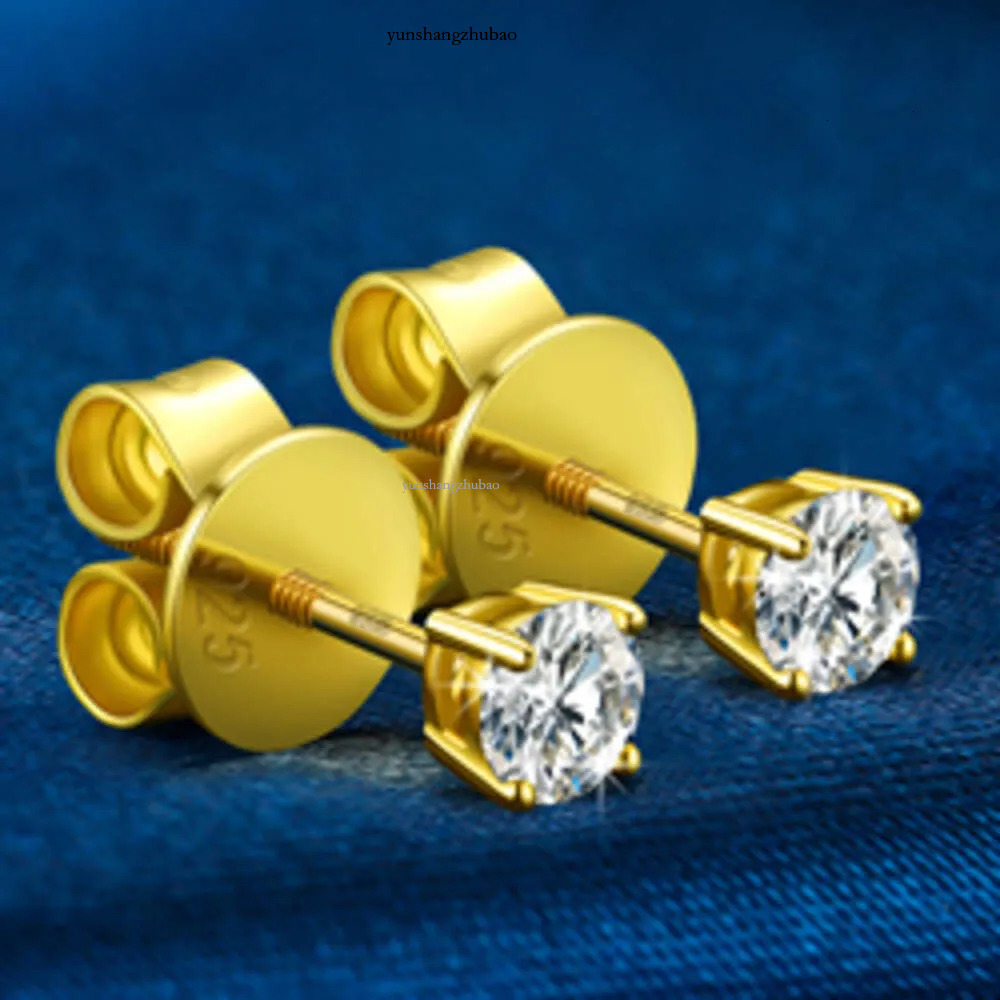 Dropshipping Usa Warehouse 3mm-10mm Gold Plated Sterg Sier Vvs Moissanite Dia Women Mossanite Stud Earrings Men