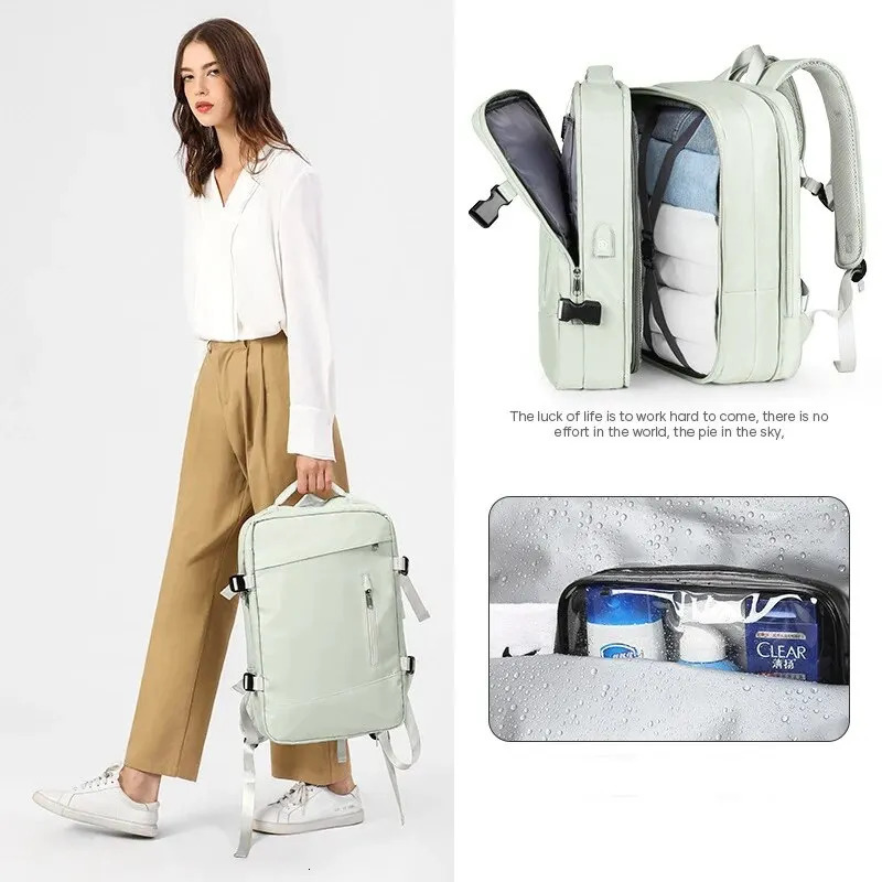 Rilibegan Travel Expansion Backpack Large Capacity Fashion Expansion Bag Travel Notebook Storage Bag Expansion Backpack 241106