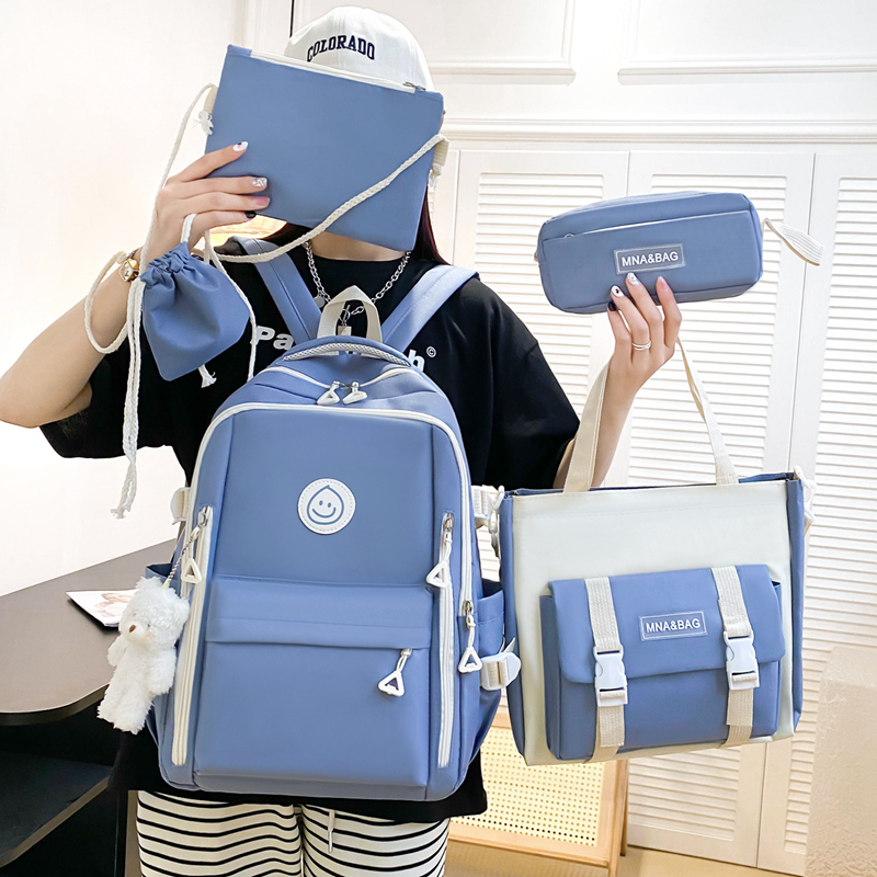 5 In 1 Fashion Women Backpack Multifunctional School Bag for Girls Waterproof Travel Travel Backpacks Casual Bookbags Mochila