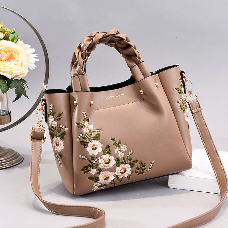 2024 New Chinese style Flower Handheld Women's Bag Trendy Fashion Single Cross Shoulder Bags