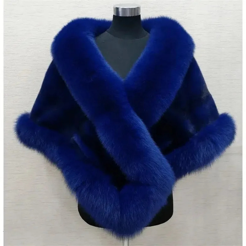 White fur shawl jacket womens autumn and winter artificial mink fur fox fur dress cheongsam coat thick warm short outfit 241107