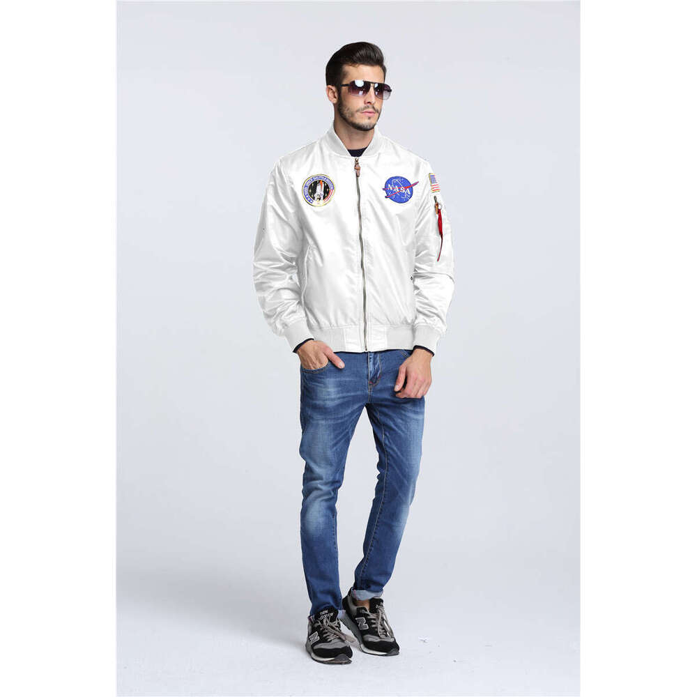 2024 Spring And Autumn Thin US Air Force Embroidered Badge Baseball NASA Pilot Jacket Men's Workwear Coat Trend