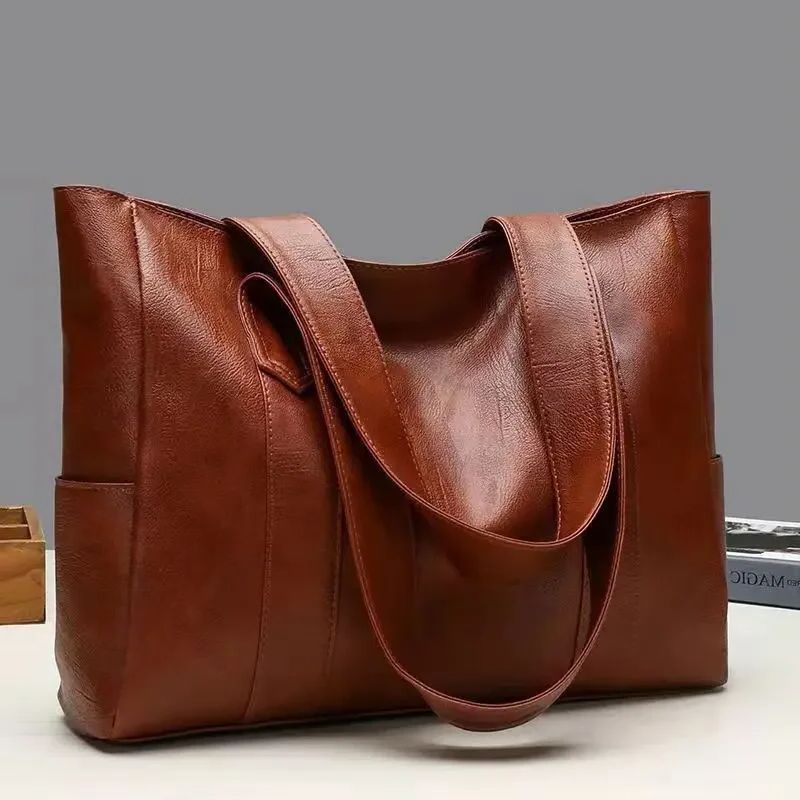 Fashion Simple Shoulder Handbag 2024 New Korean Large Capacity Tote Bag Leisure Hundred Shoulder Bag Wholesale