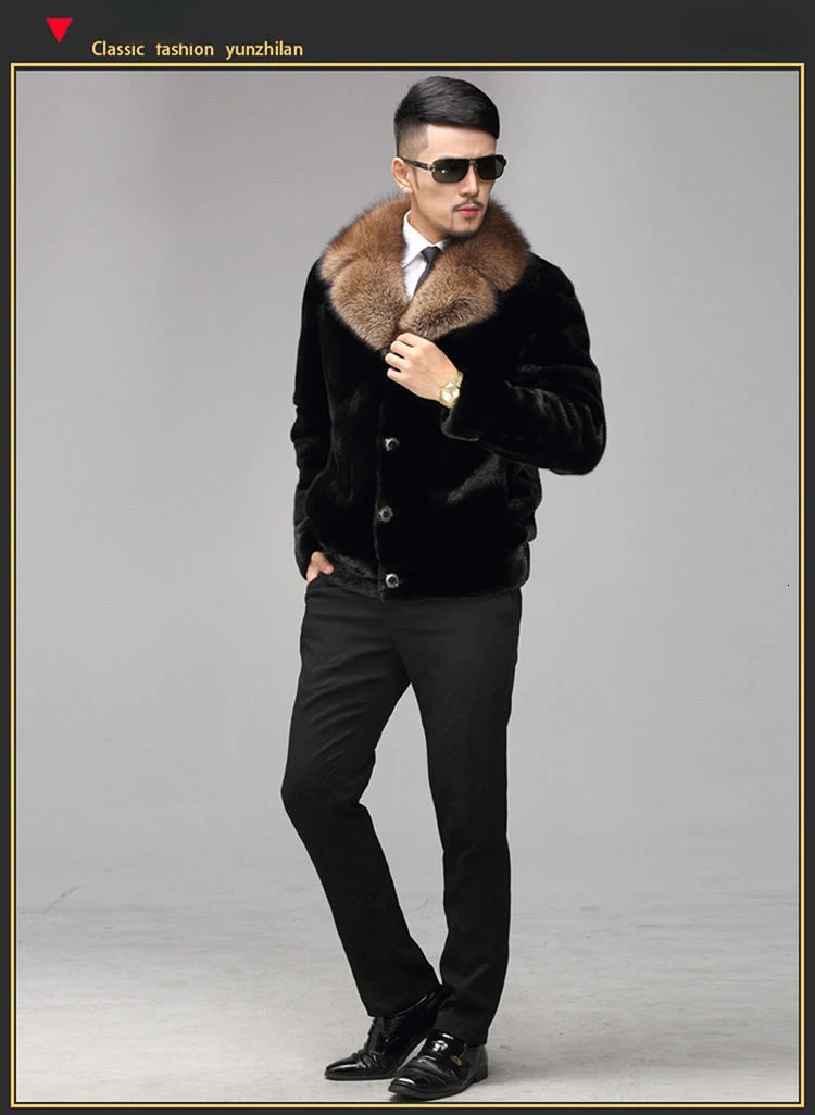 Winter Mens Artificial Mink Coat casual plus size solid color jacket warm and fashionable ultra-thin jacket Z86 241107