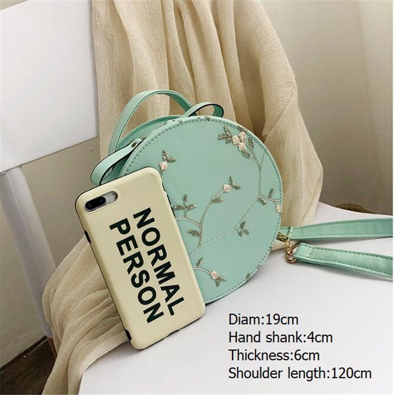 Bags For Women Sweet Lace Round Handbags ladies new Crossbody Bags Female Small Flower Chain Shoulder Bag female PU Leather bag