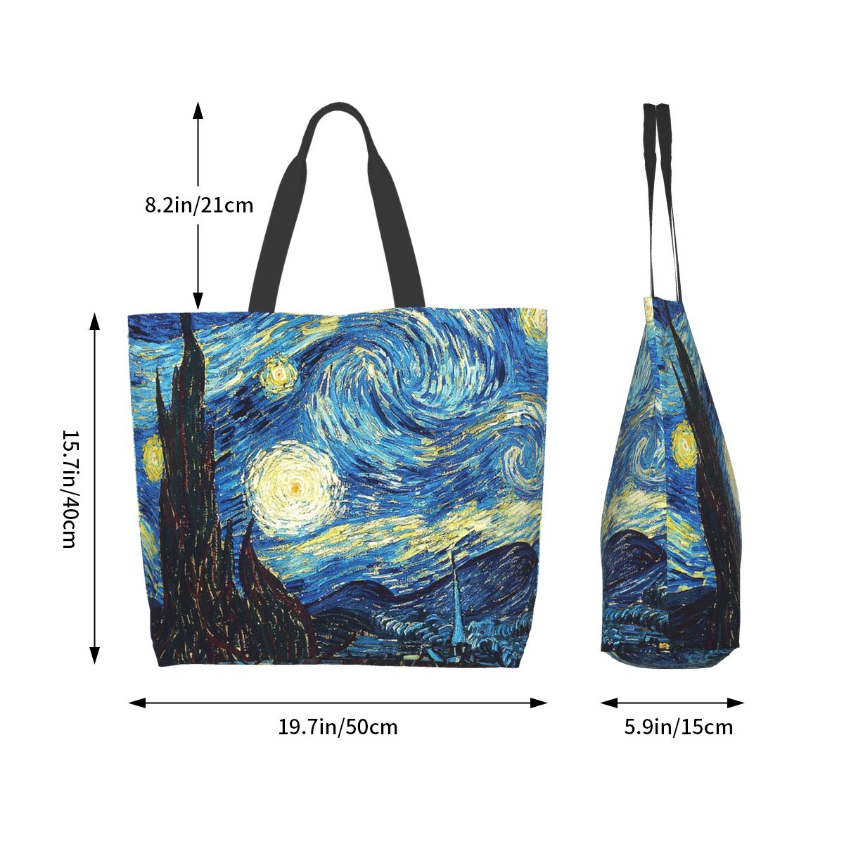 NOISYDESIGNS Women's Shoulder Tote Bag Female Van Gogh Art Oil Painting Handbag Foldable Beach Shopper Bag Large Shopping Bags
