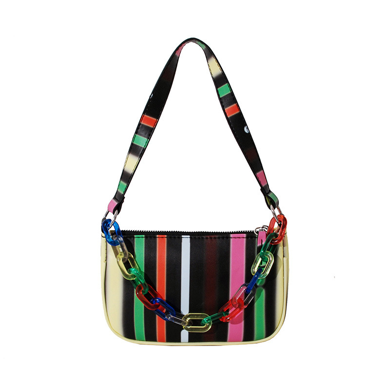 Bag Female 2021 New Korean Version of Fashion Hit Color Plaid Simple Girl Chain Portable Messenger Shoulder Underarm Bag