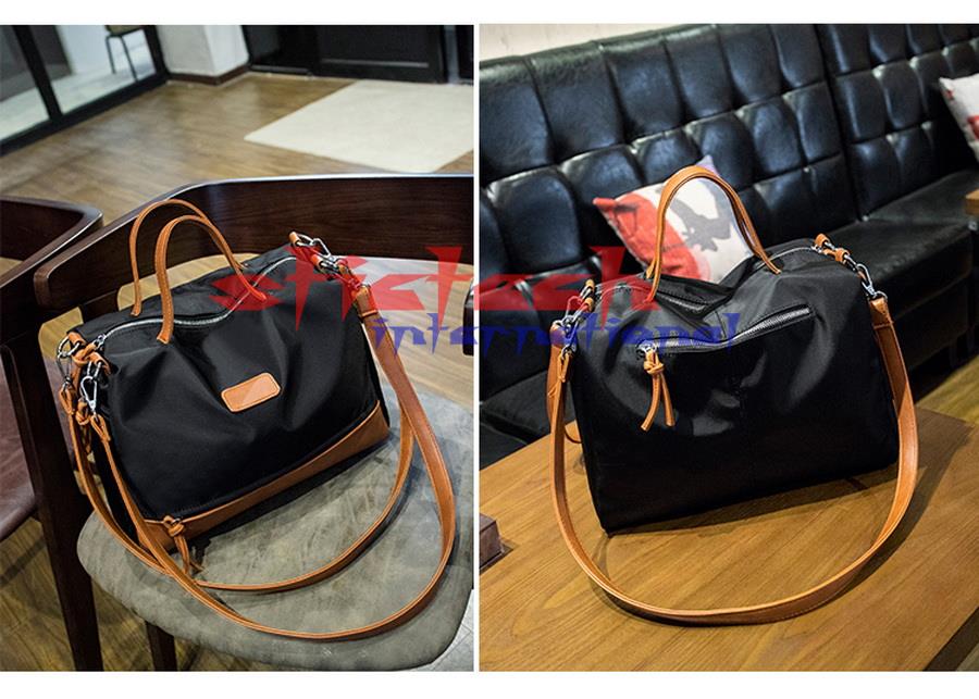 by dhl or ems 50pcs High Quality Oxford Top-Handle Bags Fashion Motorcycle Bag Large Women Messenger Bag Simple Shoulder Bag