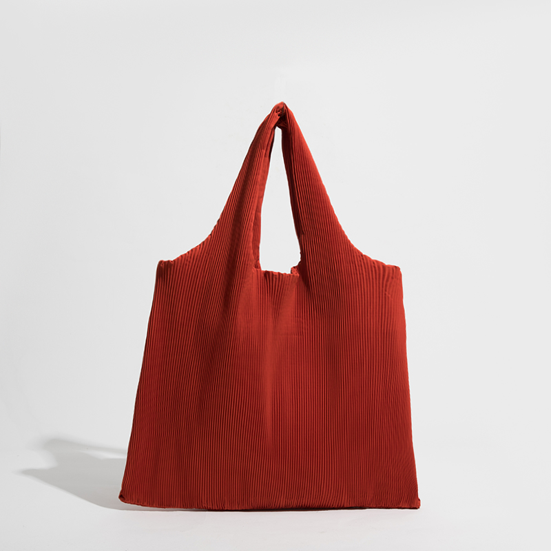 MABULA Large Capacity Pleated Tote Shopping Handbag Ruched Design Reusable Work Shoulder Bag Portable Women Summer Beach Purse