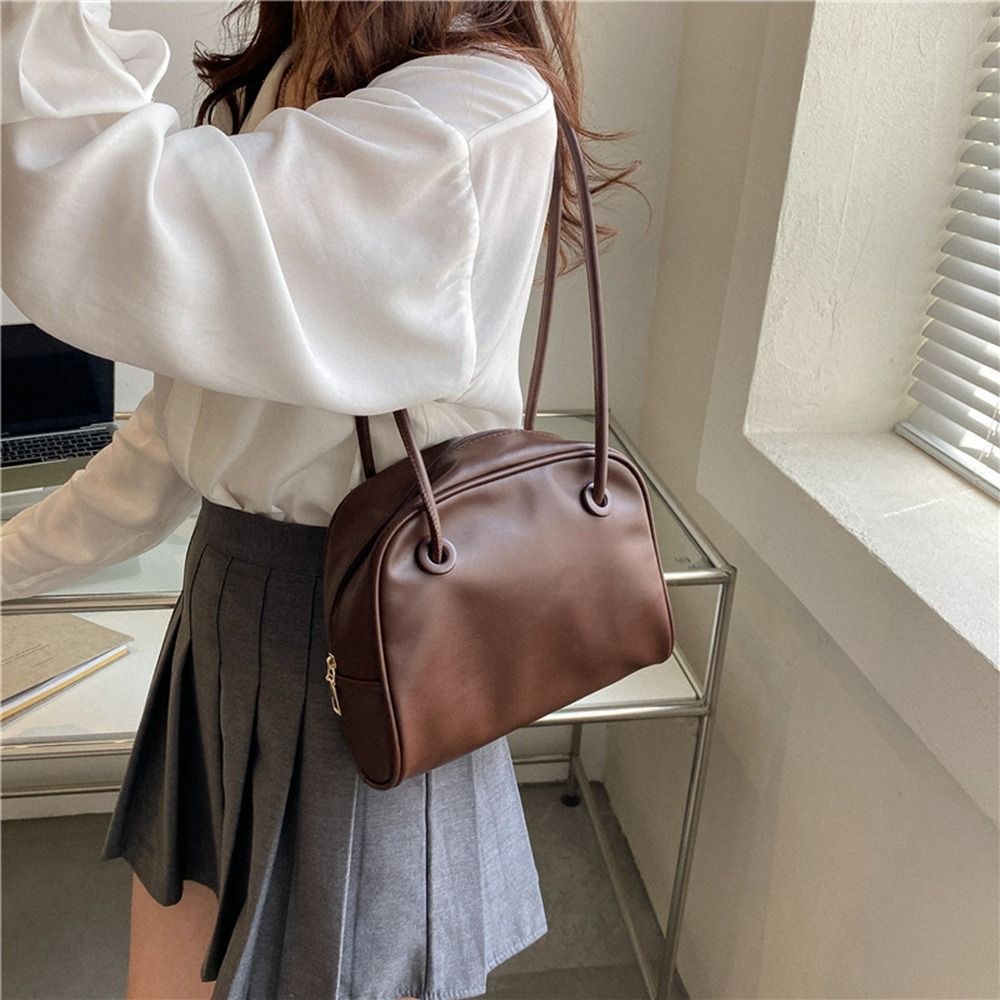 Pu Leather Leather Underarm Bag Fashion Long Handle Korean Style Handbag Shoulder Bag Portable Tote Bag Girls
