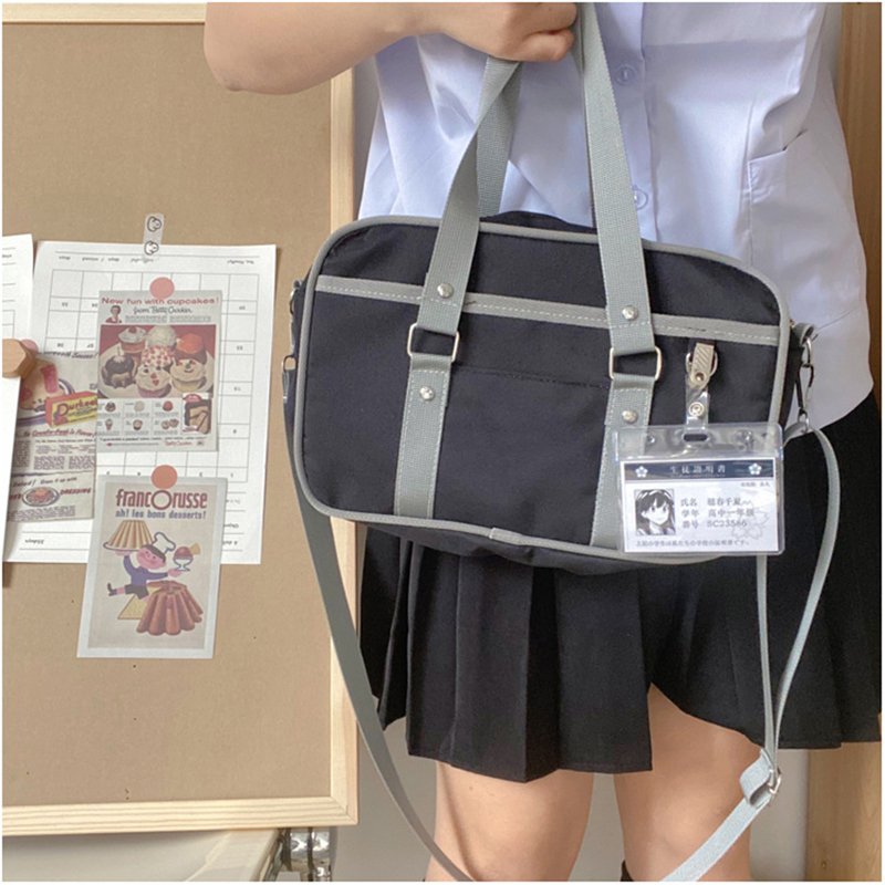 Lovely Japan Style Students Bags Girls JK Briefcase Bookbag Travel Messenger Bags Shoulder Bags With Card pockets